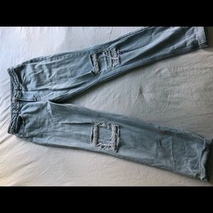 Light denim ripped boyfriend jeans